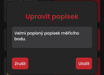 Dialogové okno pro změnu popisu