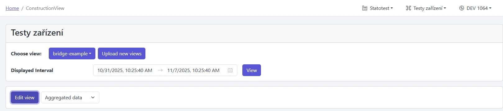 Screenshot: Interval picker with View button