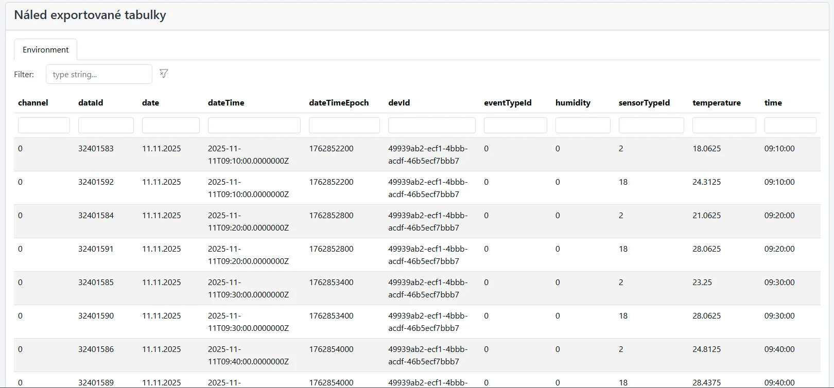 Screenshot: Náhled s taby a tabulkami
