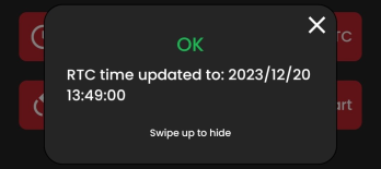 Successful RTC Update in the device