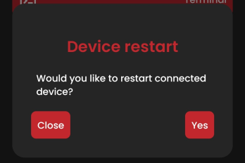 Confirmation dialog for device restart