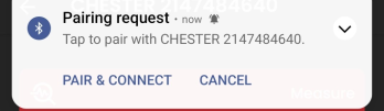 Notification prompting the initiation of the pairing process