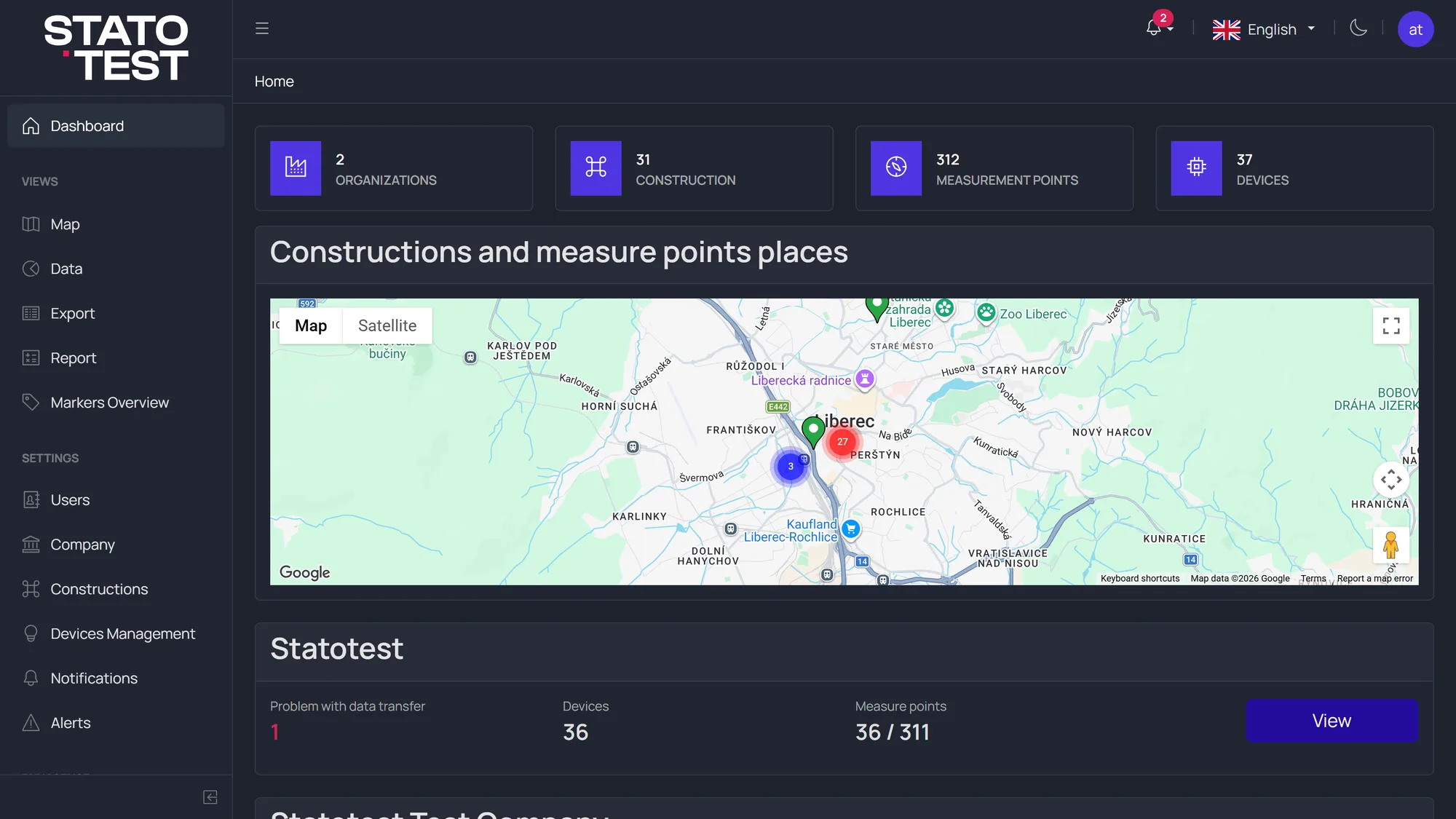 Web portal dashboard